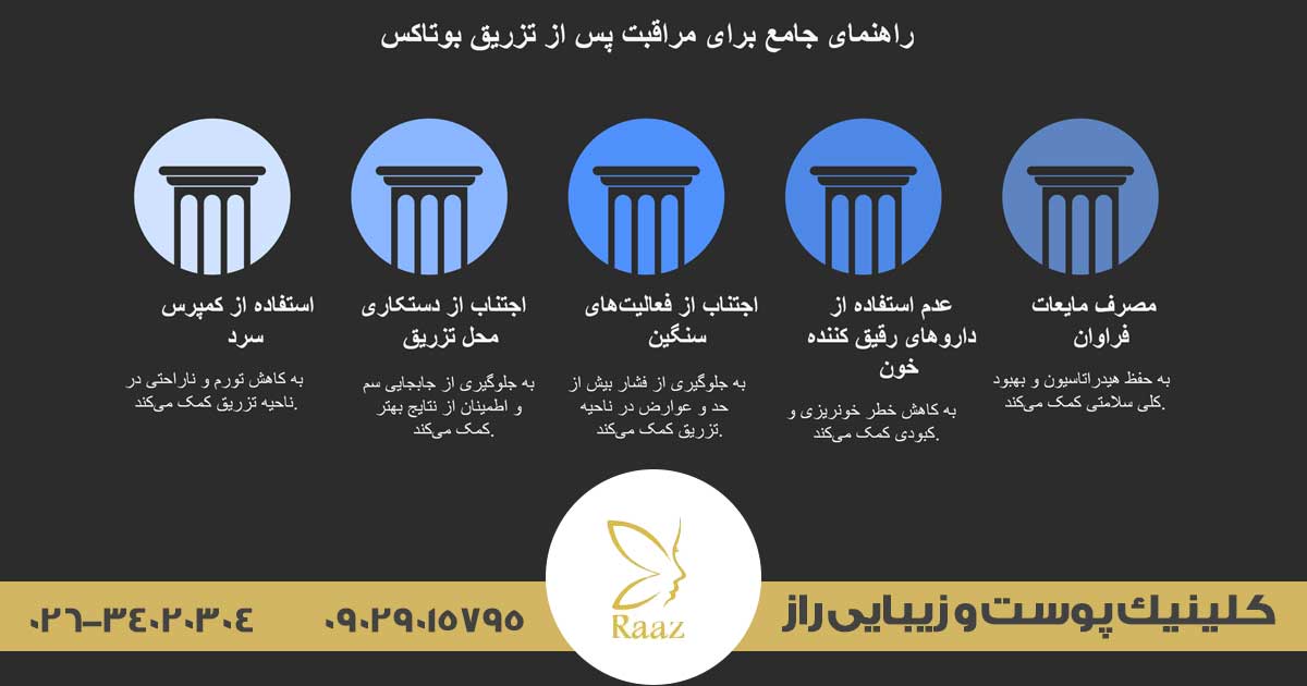 بوتاکس زیربغل در کرج 7 توصیه های پس از تزریق بوتاکس در کرج